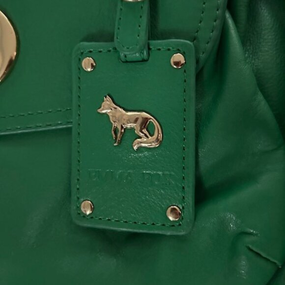 💚 Emma Fox - Kelly Green Genuine Leather handbag - Picture 3 of 12